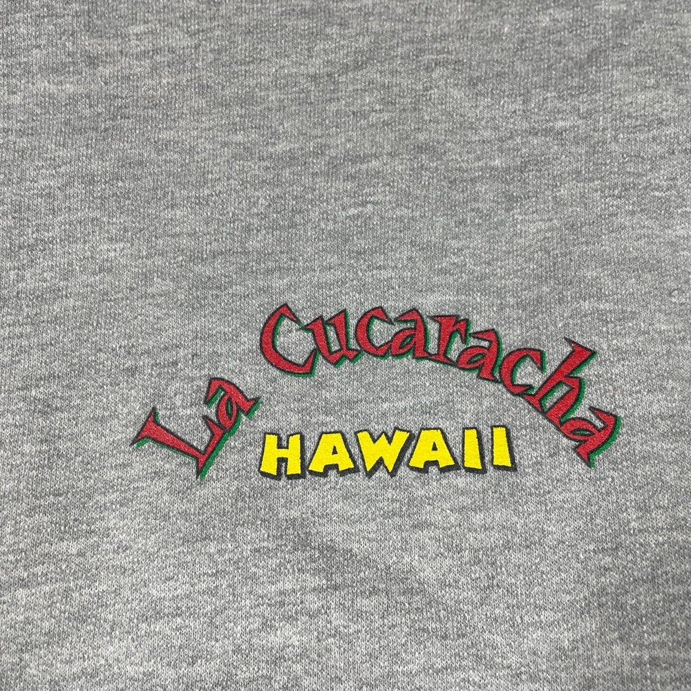 VTG Hanes Sweatshirt Mens Large Gray Crewneck Pullover Waikiki Mexican Grill 90s - Picture 4 of 12